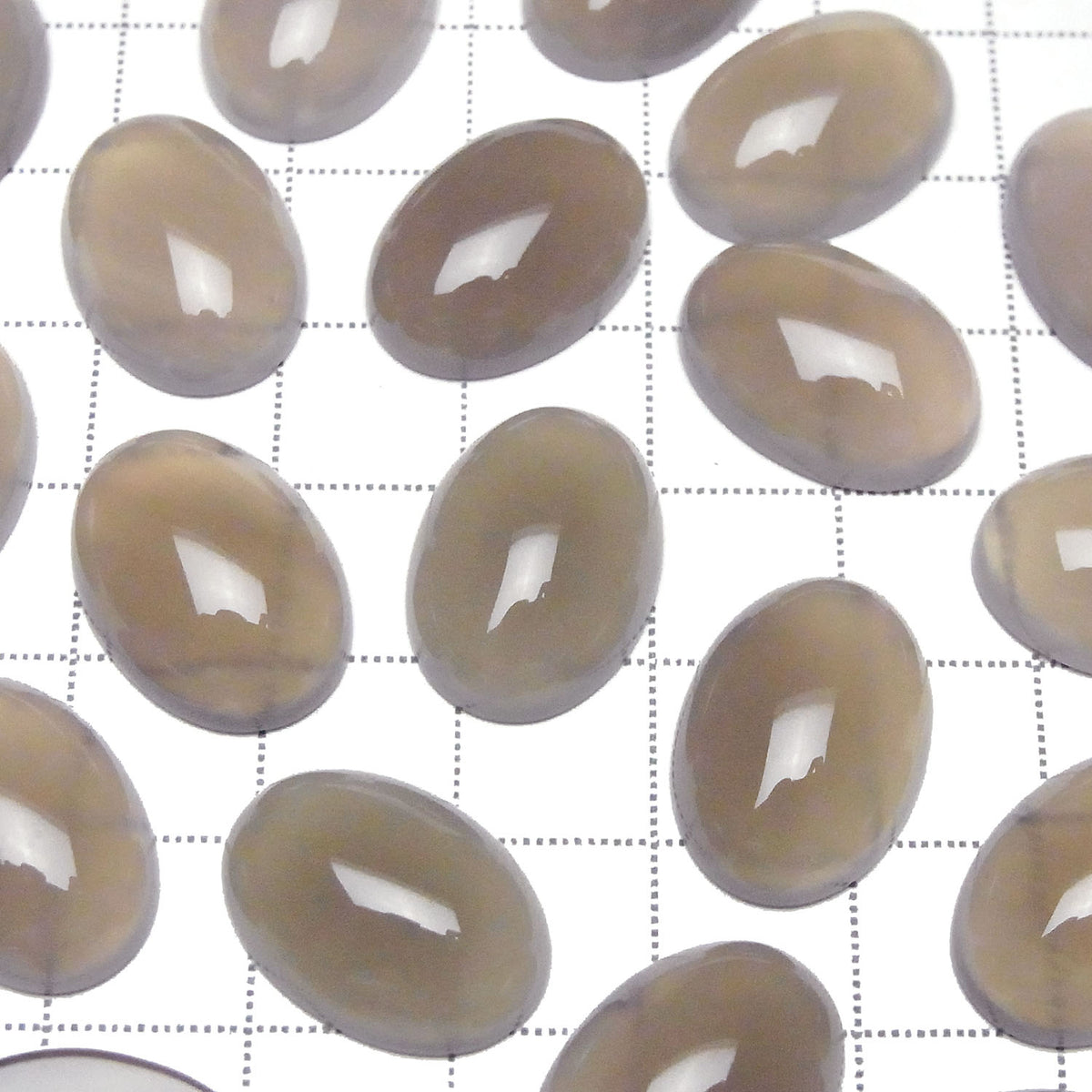 灰色縞瑪瑙 AAA 橢圓形素面蛋面 18x13mm 3顆