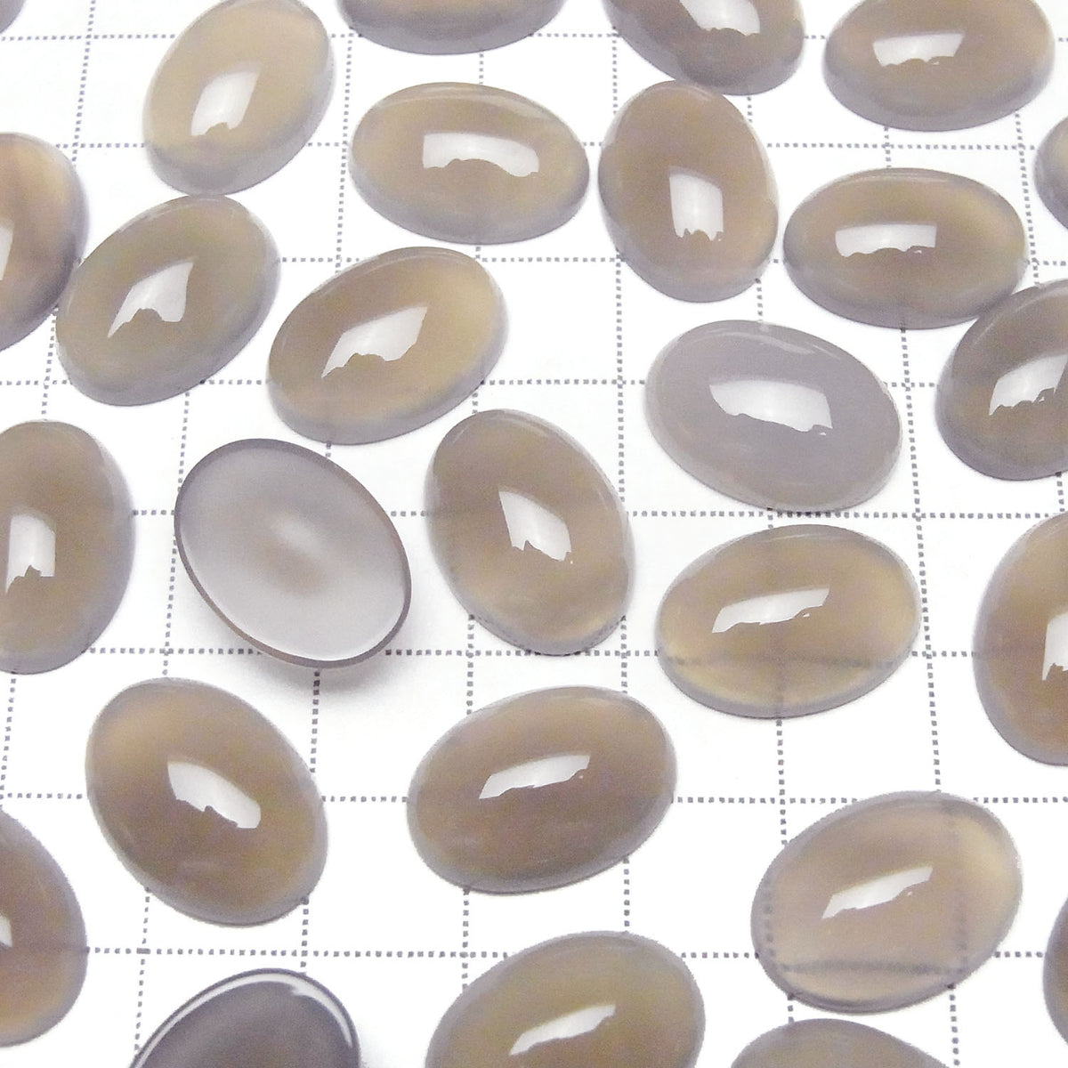 灰色縞瑪瑙 AAA 橢圓形素面蛋面 18x13mm 3顆