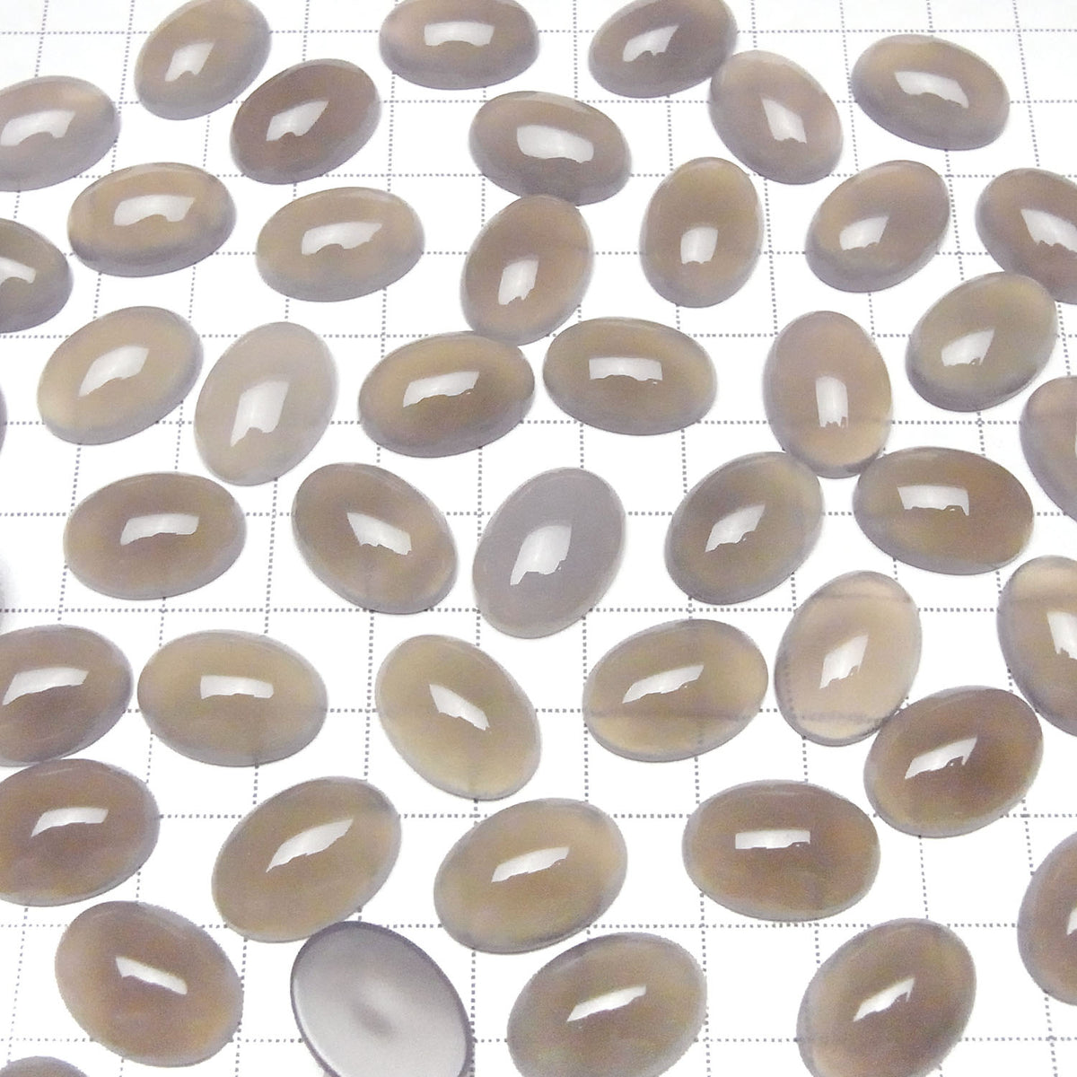 灰色縞瑪瑙 AAA 橢圓形素面蛋面 18x13mm 3顆