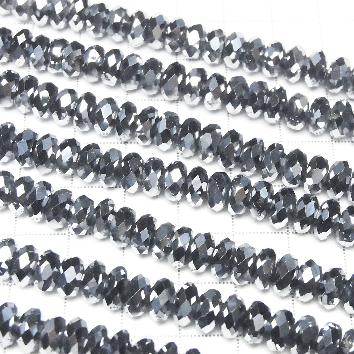 太赫茲刻面鈕扣圓珠 7.5x7.5x4mm 1串珠子 (約15英吋/36公分)