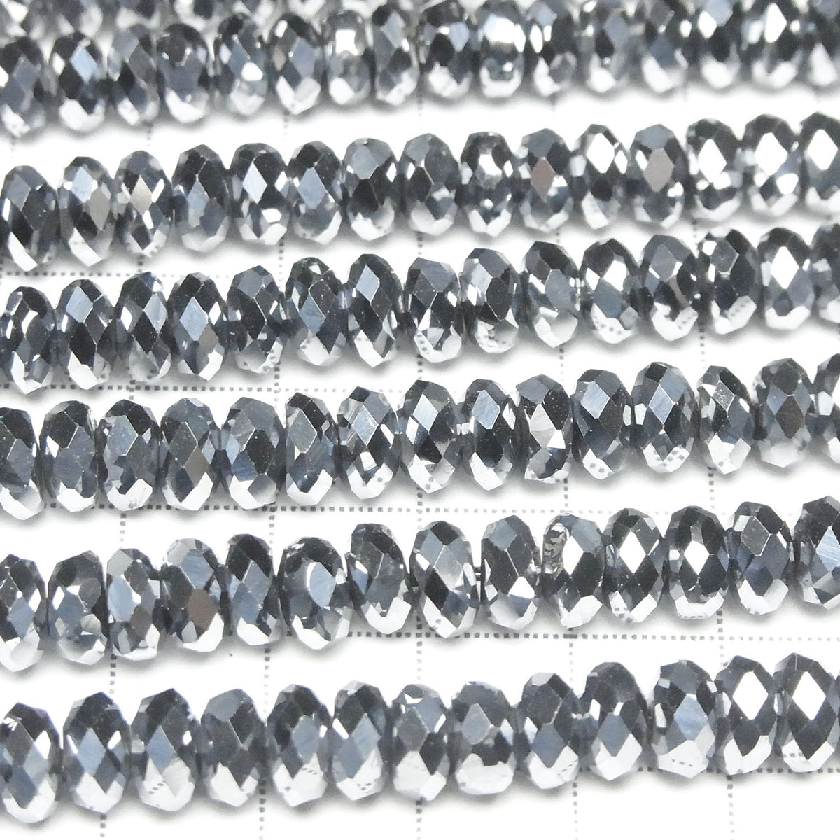 太赫茲刻面鈕扣圓珠 7.5x7.5x4mm 1串珠子 (約15英吋/36公分)