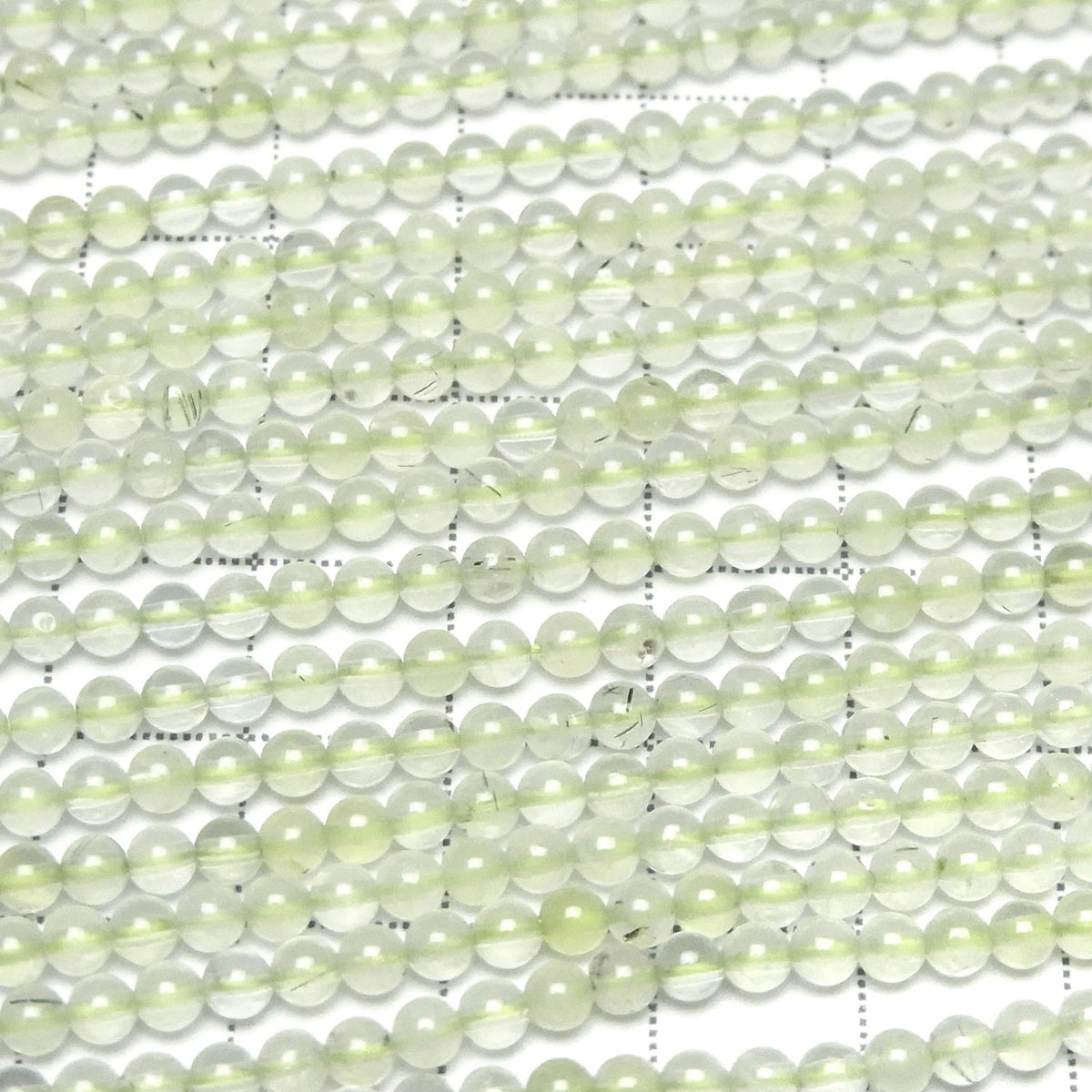 Prehnite AA++ Round 3mm 1strand beads (aprx.15inch/37cm)