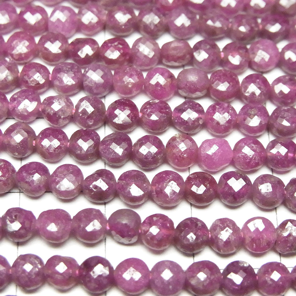 High Quality! Ruby AA+ Faceted Coin 4x4x2.5mm 1strand beads (aprx.15inch/37cm)