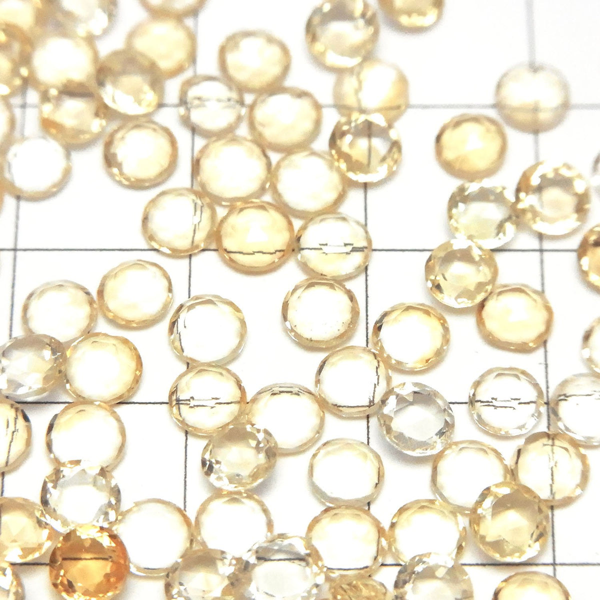 High Quality Citrine AAA Round Rose Cut 4x4mm 10pcs