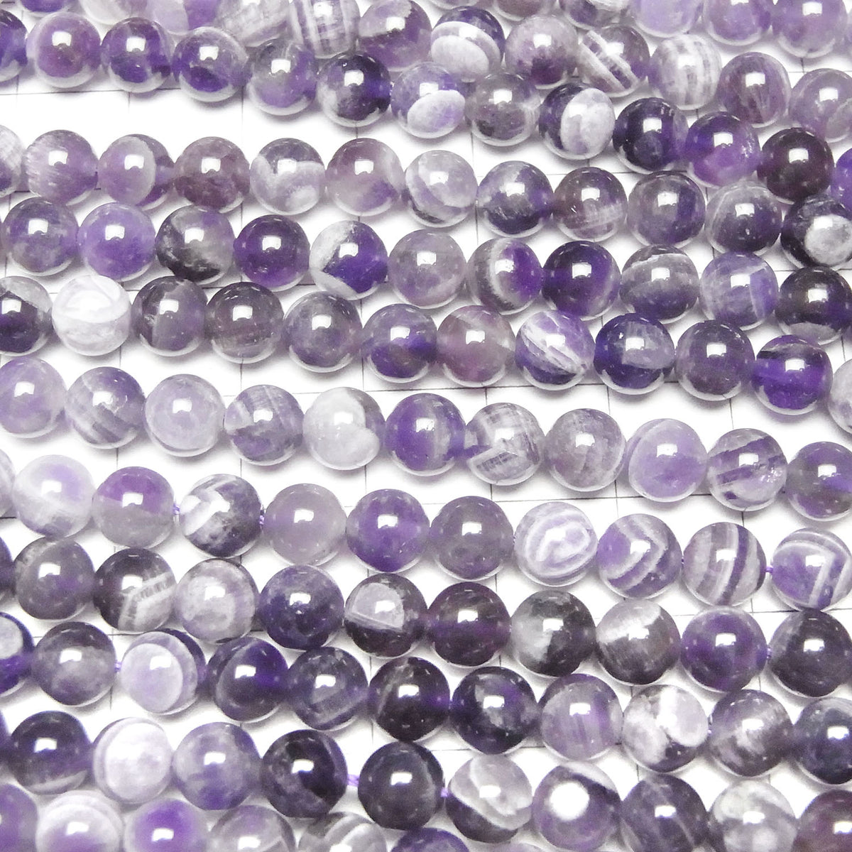 Gestreifter Amethyst Runde 6mm 1Strang Perlen (ca. 15 Zoll/36 cm)