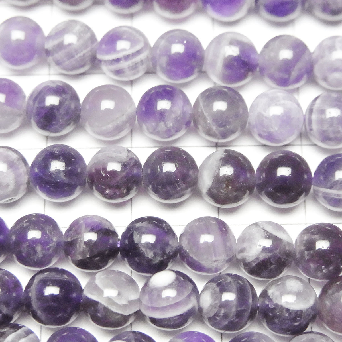 Gestreifter Amethyst Runde 6mm 1Strang Perlen (ca. 15 Zoll/36 cm)