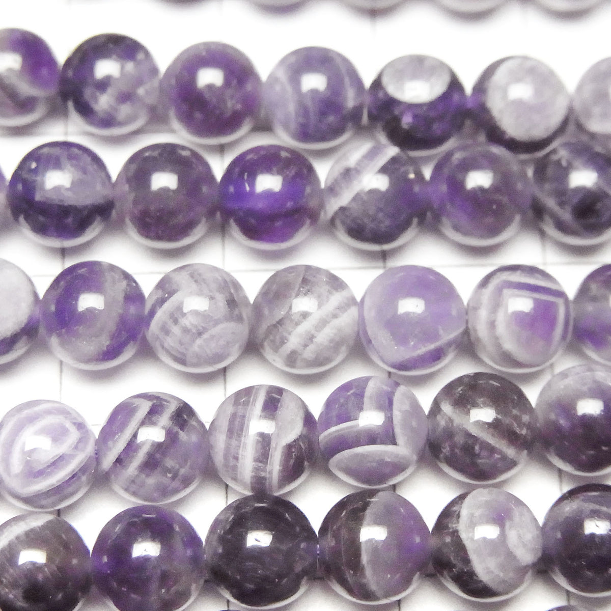 Gestreifter Amethyst Runde 6mm 1Strang Perlen (ca. 15 Zoll/36 cm)