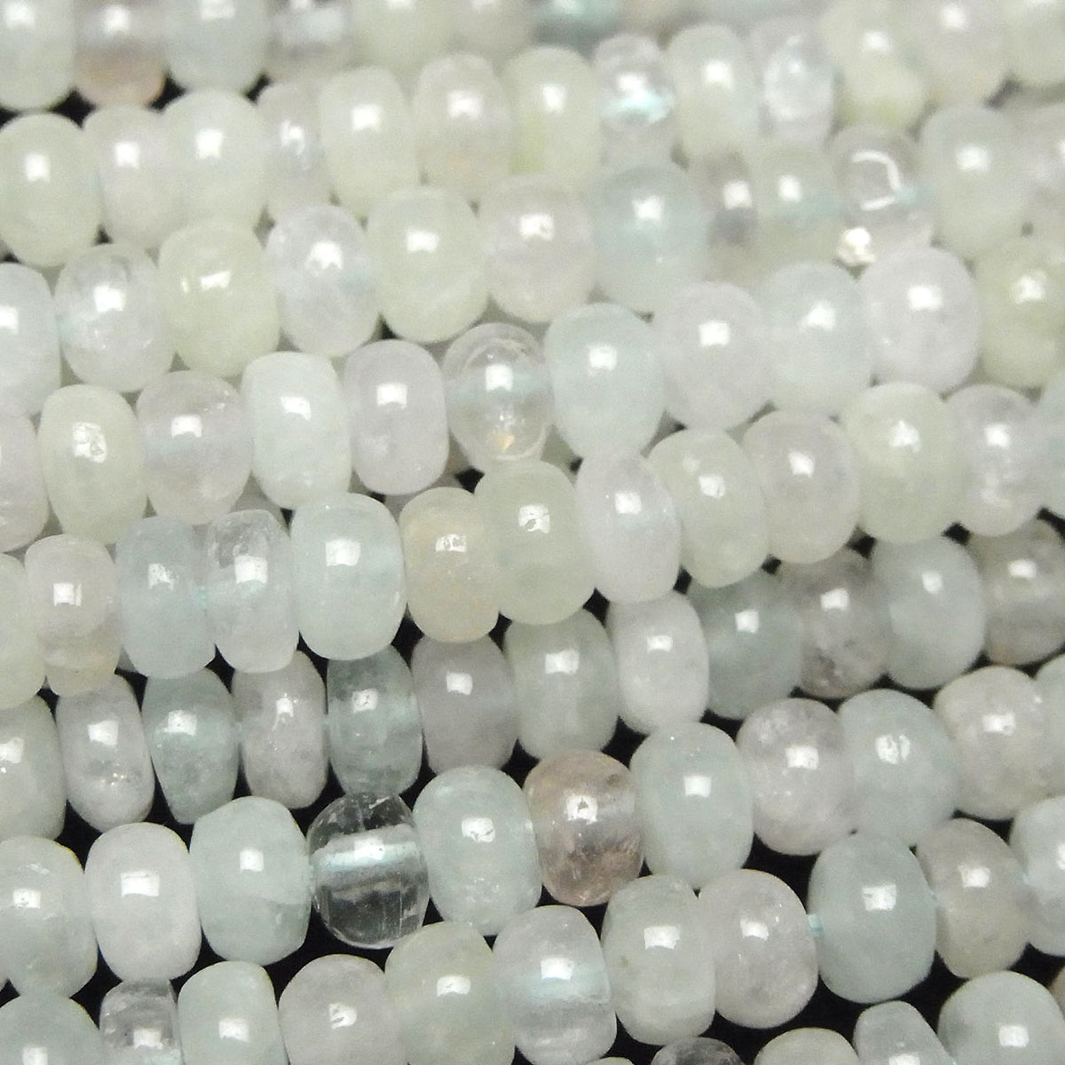 Béryl Mix (Aigue-marine multicolore) AA++ Rondelle 6 x 6 x 3 mm, un demi ou un rang de perles (env. 38 cm)