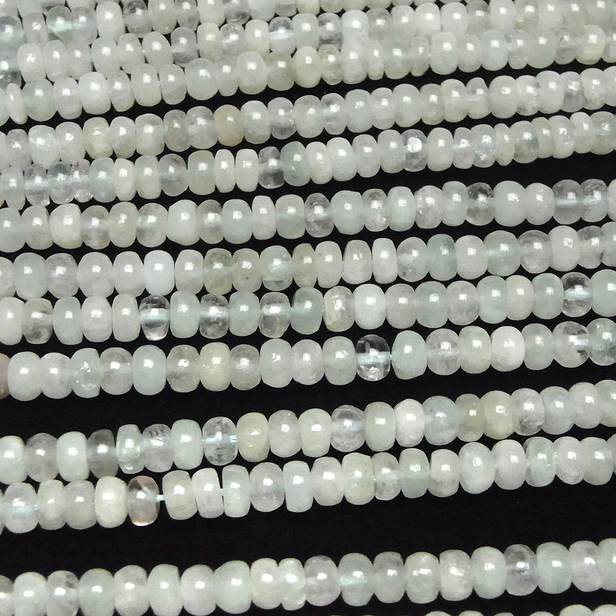 Béryl Mix (Aigue-marine multicolore) AA++ Rondelle 6 x 6 x 3 mm, un demi ou un rang de perles (env. 38 cm)