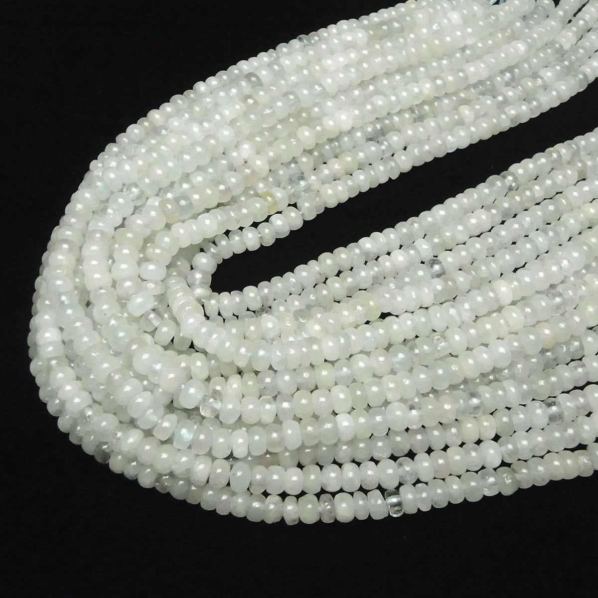 Béryl Mix (Aigue-marine multicolore) AA++ Rondelle 6 x 6 x 3 mm, un demi ou un rang de perles (env. 38 cm)