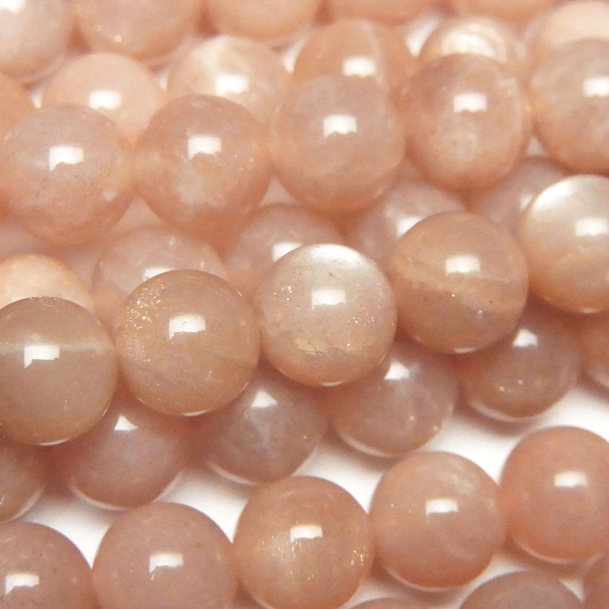 Pierre de lune orange AA++ ronde 8mm perles un demi-fil ou un fil (environ 37cm)