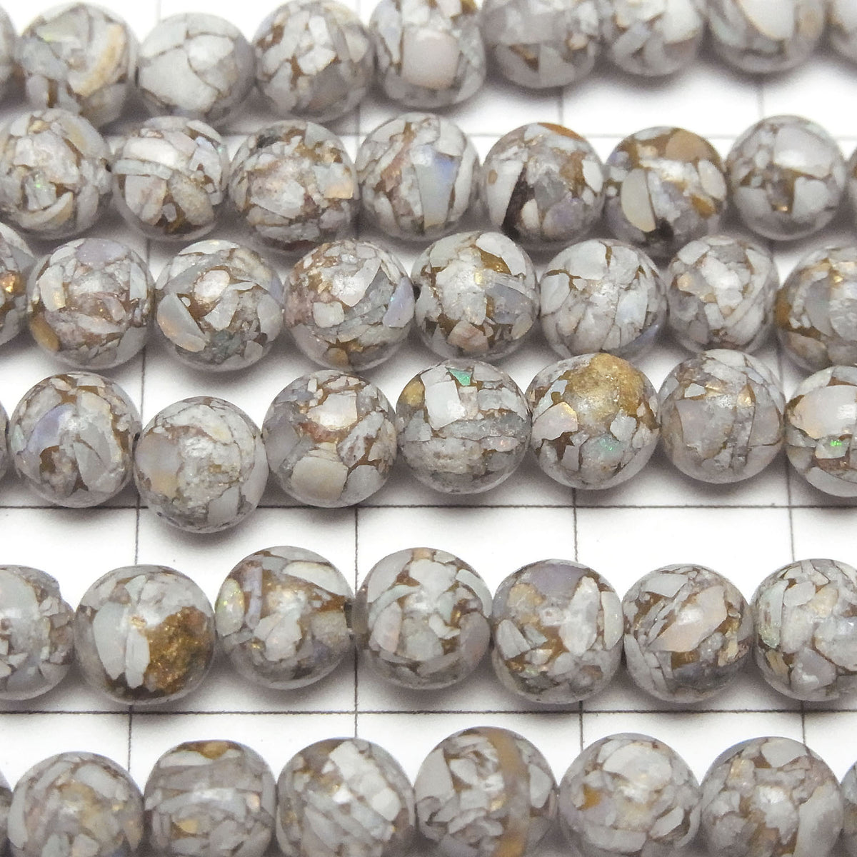 Perles rondes Opale Cuivre AAA 6mm, demi-fil ou 1 fil (environ 7 pouces/18 cm)