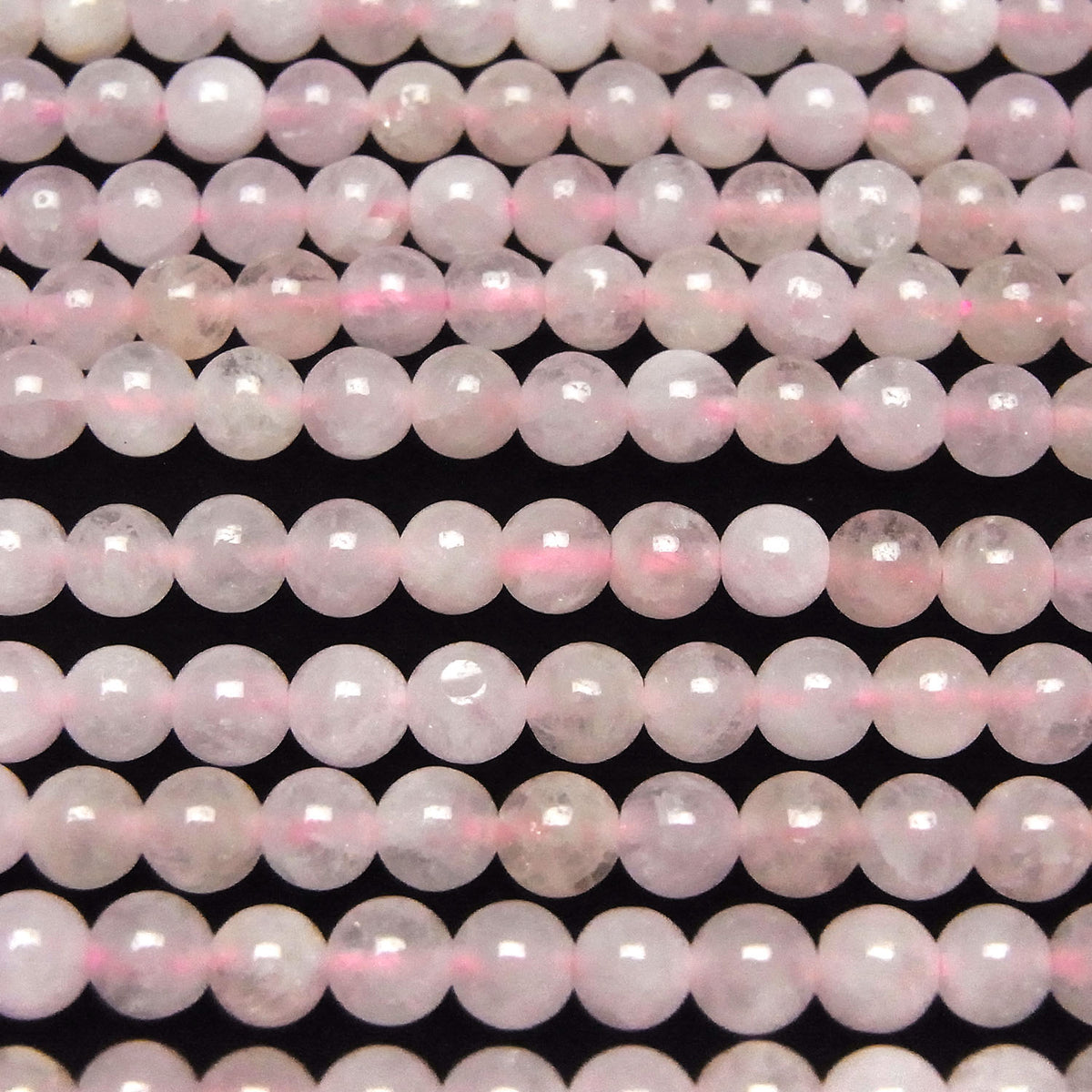 Morganite AA Ronde 4mm 1fil de perles (env. 15pouces/37cm)