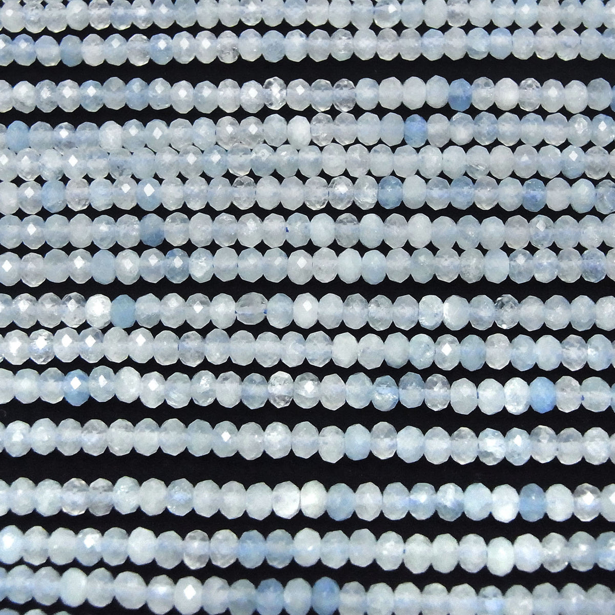 高品質!海藍寶石 AA++ 刻面紐扣圓珠 4x4x2.5mm 1串珠子 (約15英寸/36厘米)