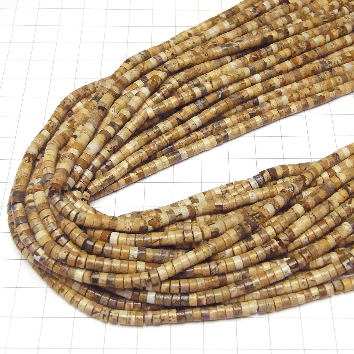 Bild-Jaspis Rondelle (Heishi) 4x4x2mm 1Strang Perlen (ca. 15 Zoll/36 cm)