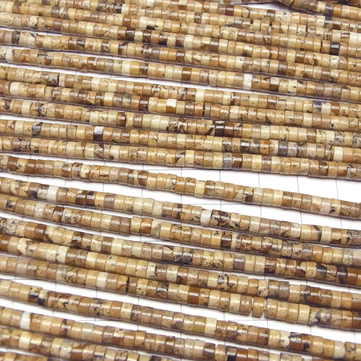 Bild-Jaspis Rondelle (Heishi) 4x4x2mm 1Strang Perlen (ca. 15 Zoll/36 cm)