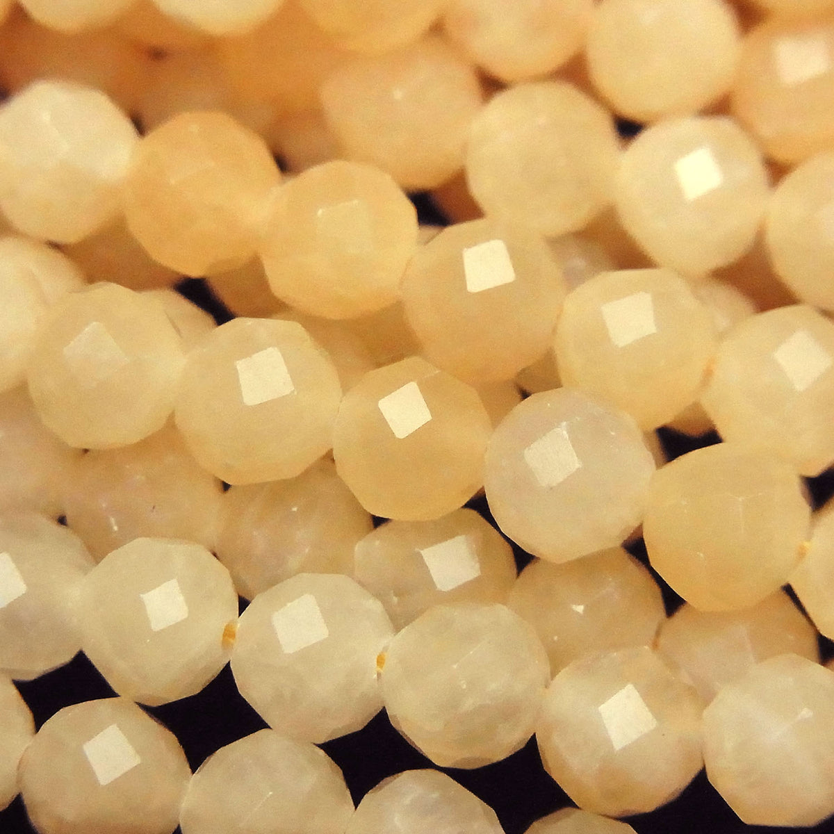 Haute qualité ! Perles de jade jaune à 64 facettes, rondes, 6 mm, 1 fil (environ 15 pouces/37 cm)