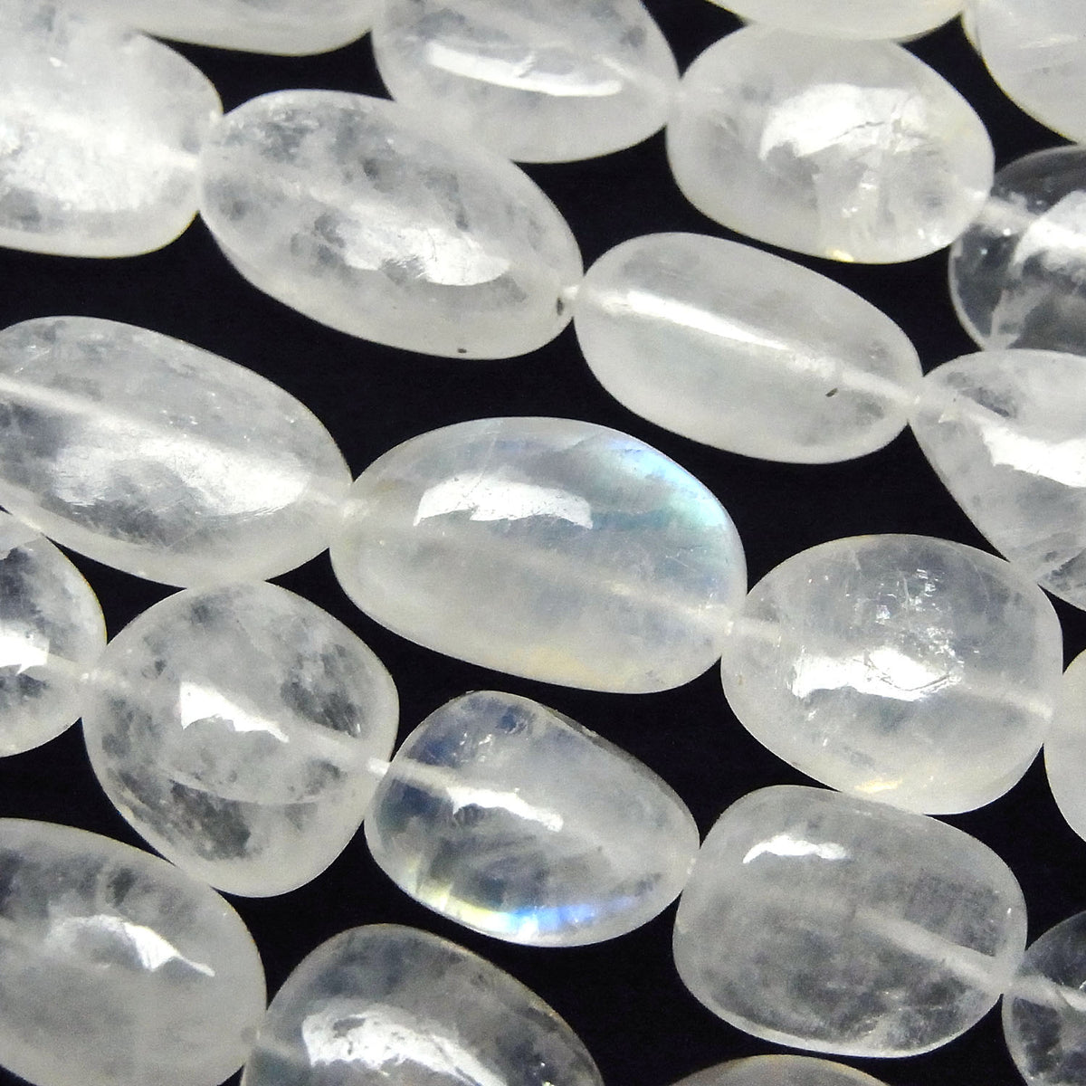 Rainbow Moonstone AA++ Nugget half or 1 strand beads (approx. 16 inches/40 cm)