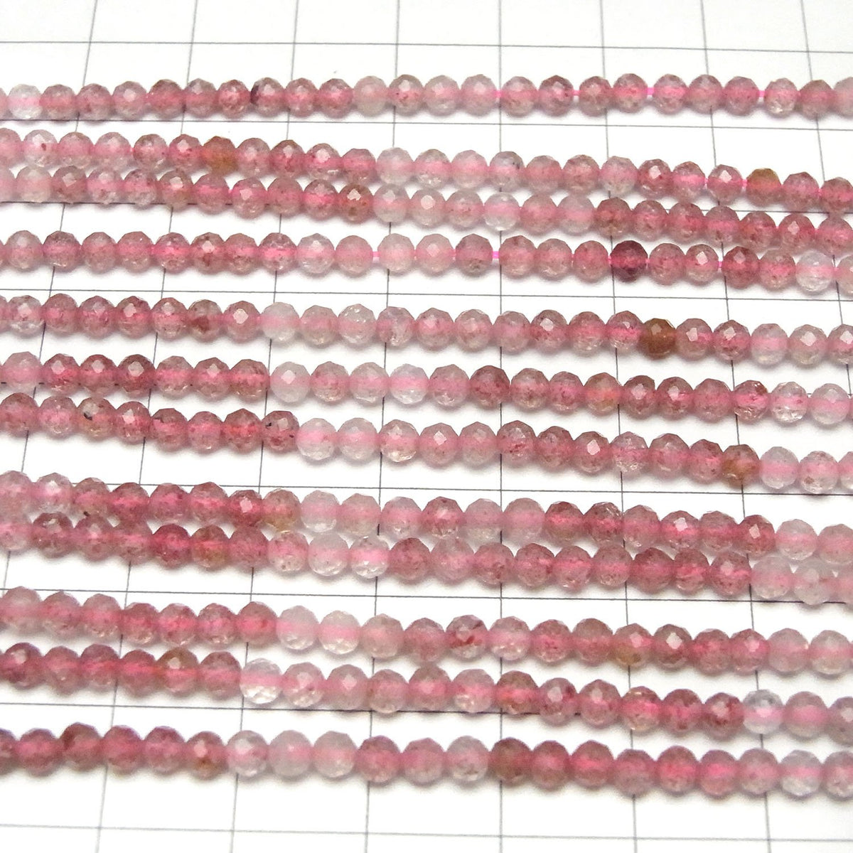 High Quality! Pink Epidote AA++ Faceted Round 3-3.5mm 1strand beads (aprx.15inch / 38cm)