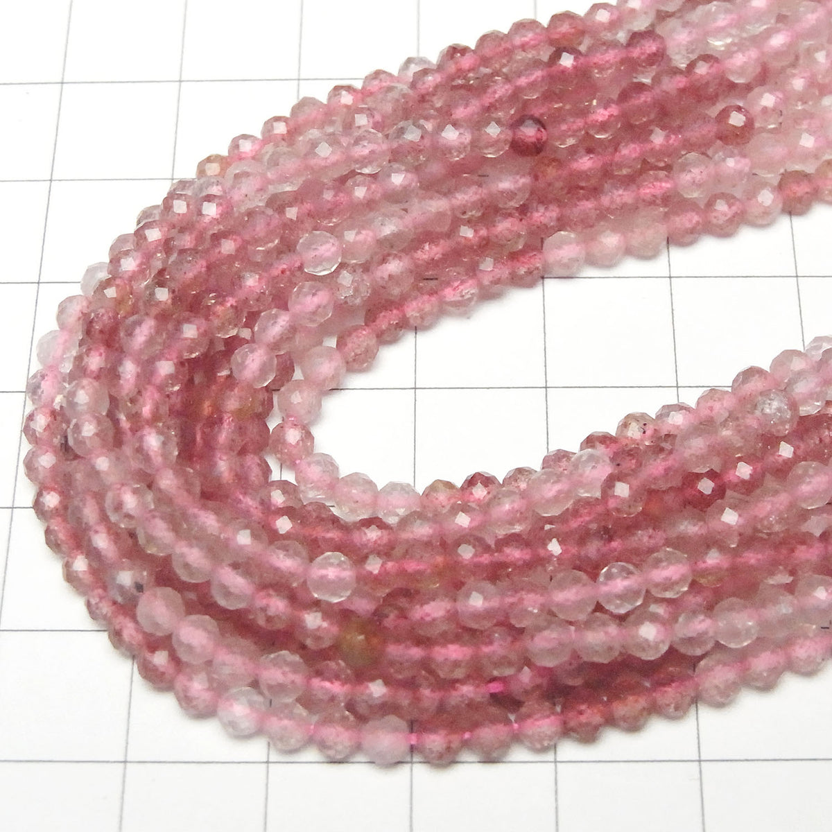 High Quality! Pink Epidote AA++ Faceted Round 3-3.5mm 1strand beads (aprx.15inch / 38cm)
