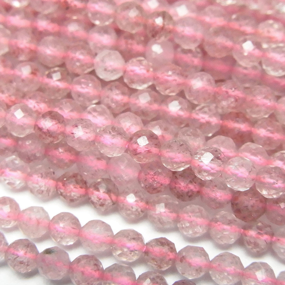 High Quality! Pink Epidote AA++ Faceted Round 3mm 1strand beads (aprx.15inch/37cm)