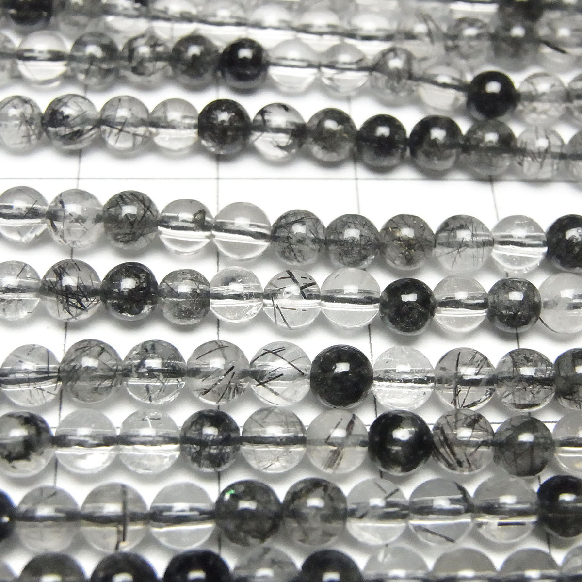 Tourmaline Quartz AA++ Round 4mm 1strand beads (approx. 15 inches/37 cm)