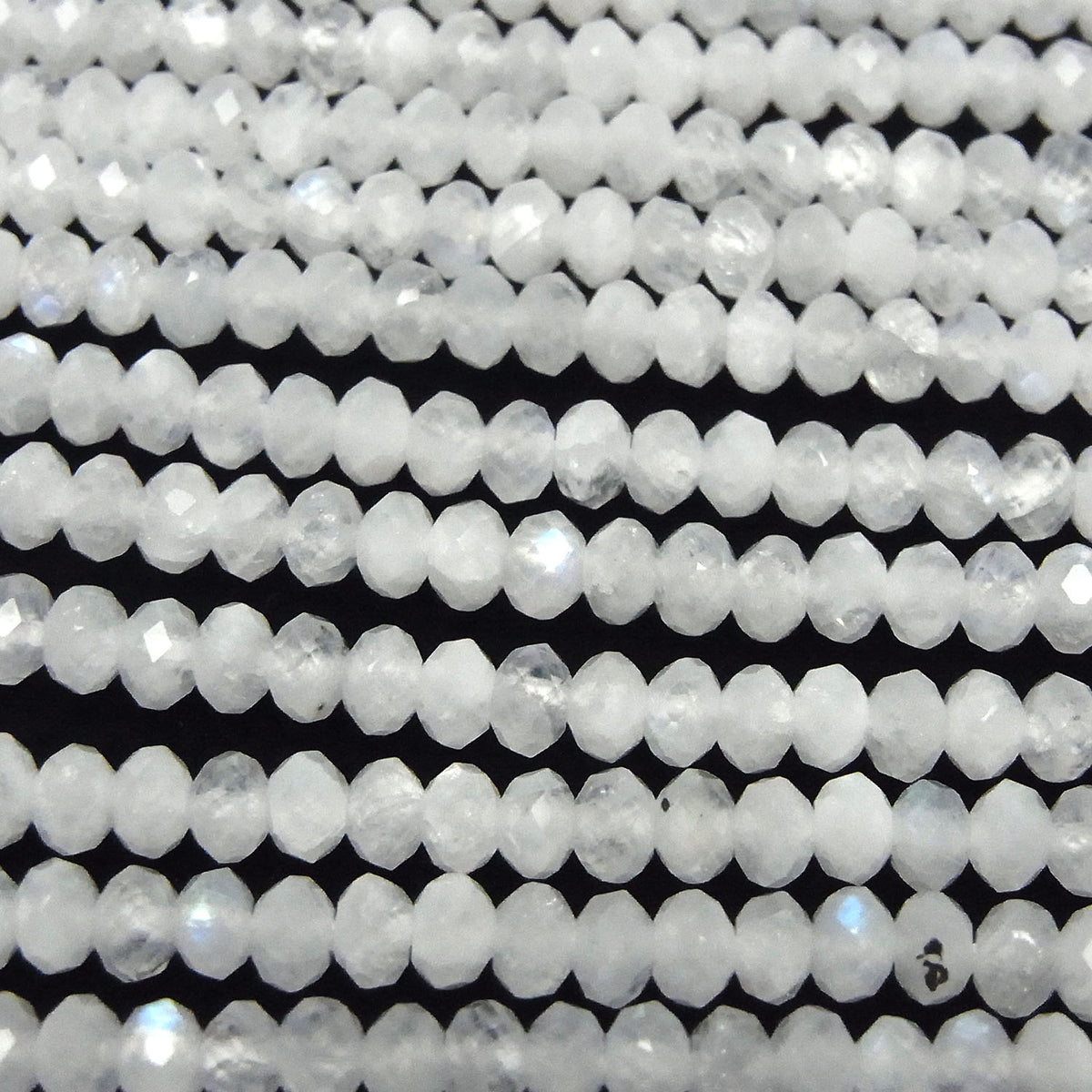 High Quality! Rainbow Moonstone AAA- Faceted Button Rondelle 4x4x2.5mm half or 1strand beads (aprx.15inch/37cm)