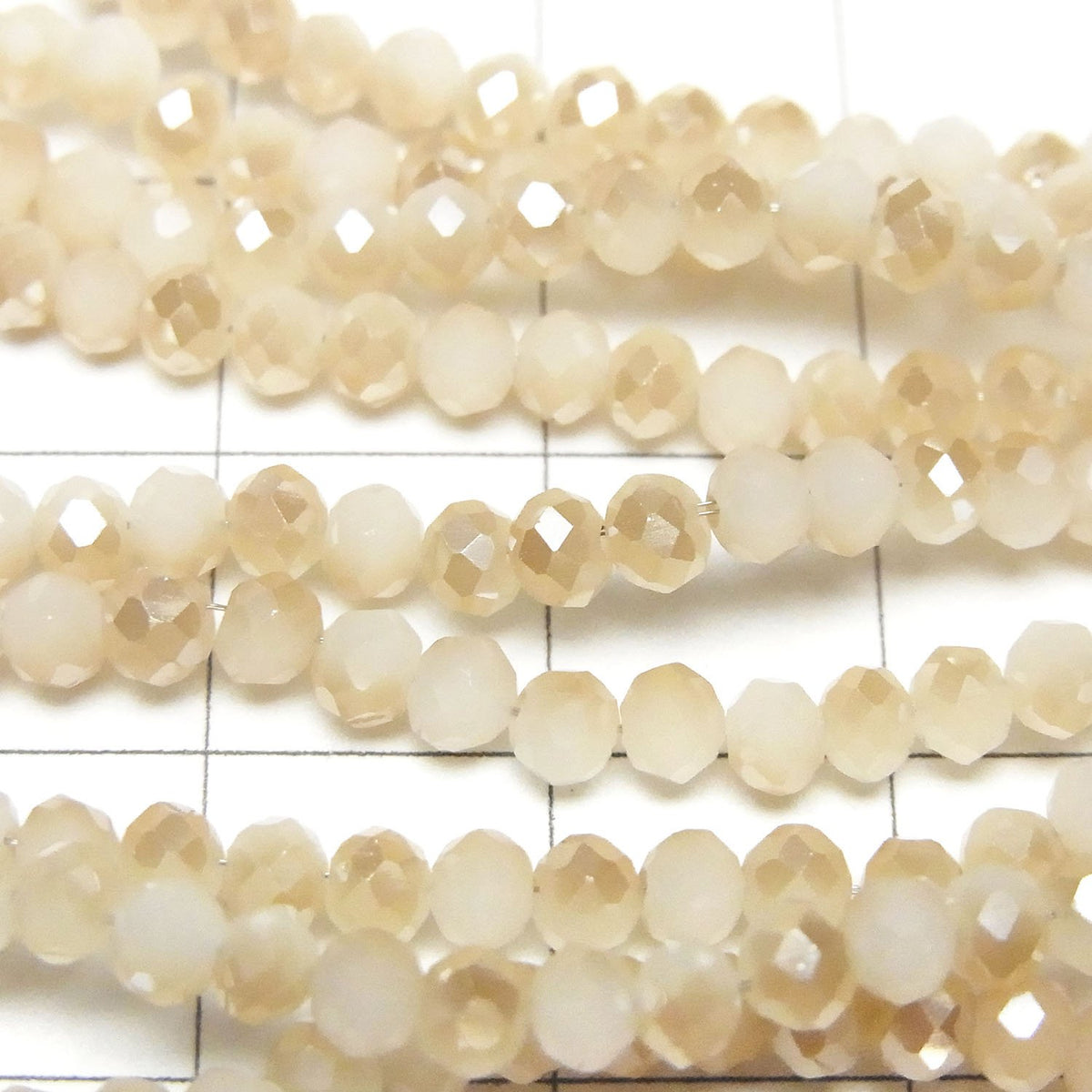 Glass Beads Faceted Button Rondelle 3x3x2mm Champagne Half Coating 1strand beads (aprx.12inch/29cm)