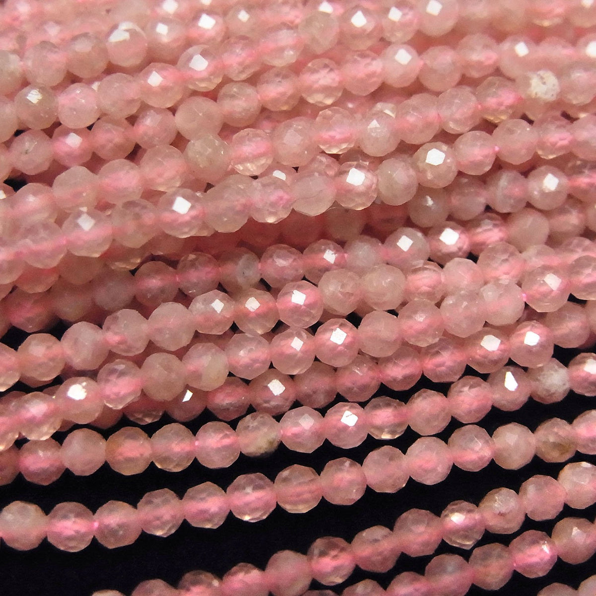 High Quality! Argentine Rhodochrosite AA++ Faceted Round 2mm 1strand beads (aprx.15inch/37cm)