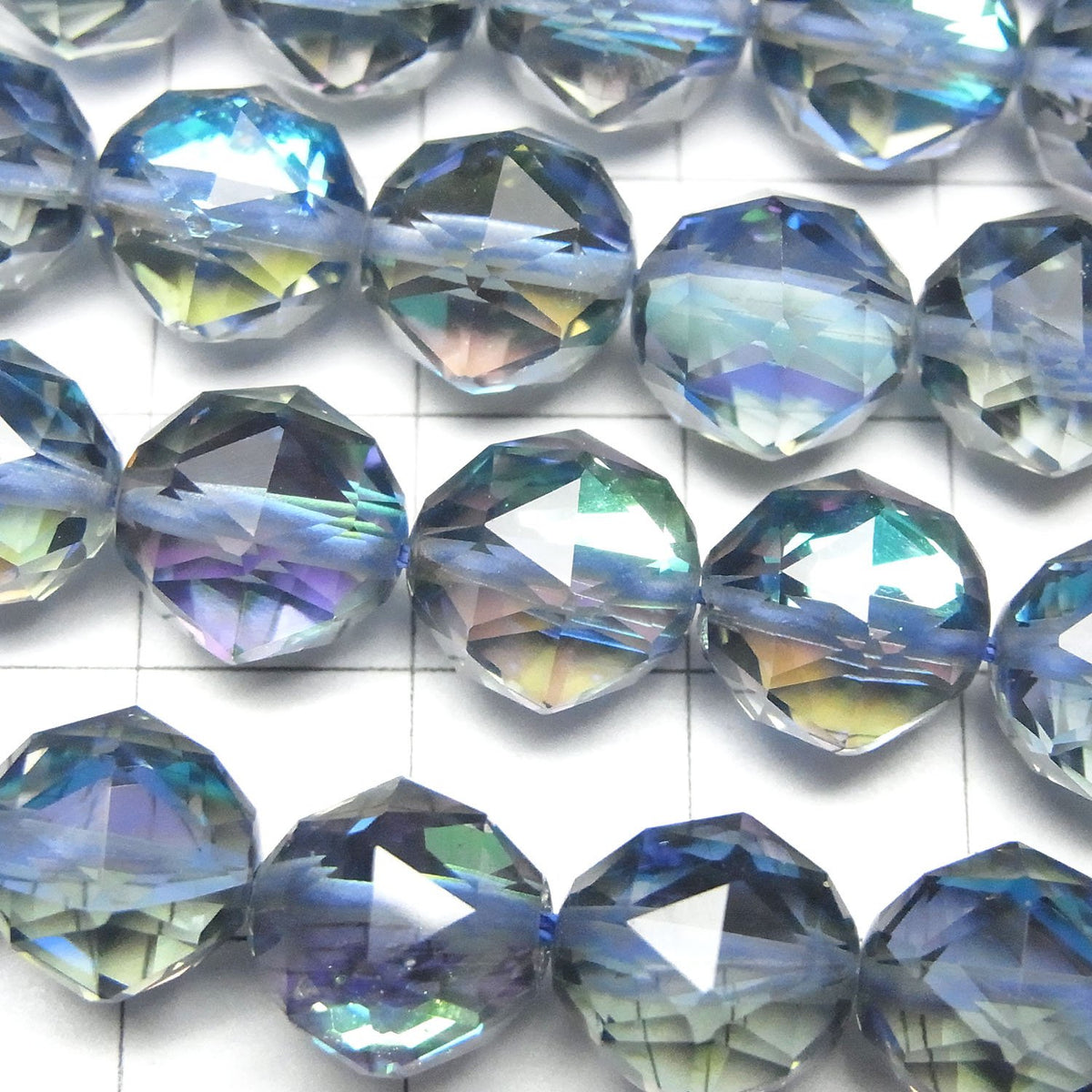 High Quality! 1strand $11.79! Blue Luna Flash Star Faceted Round 10mm 1strand beads (aprx.15inch / 37cm)