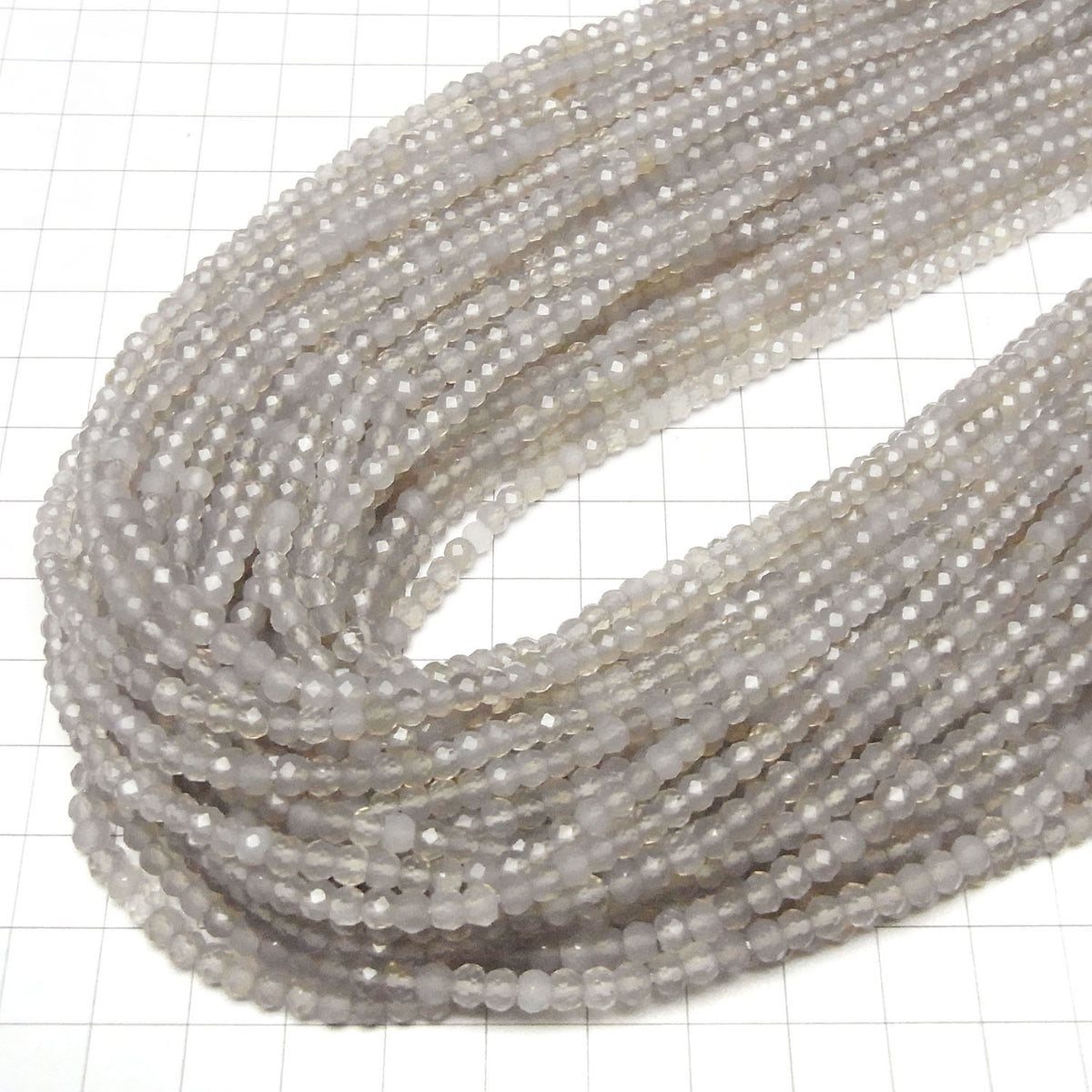 High Quality! Gray Onyx AAA Faceted Button Rondelle 4x4x3mm 1strand beads (aprx.15inch/38cm)