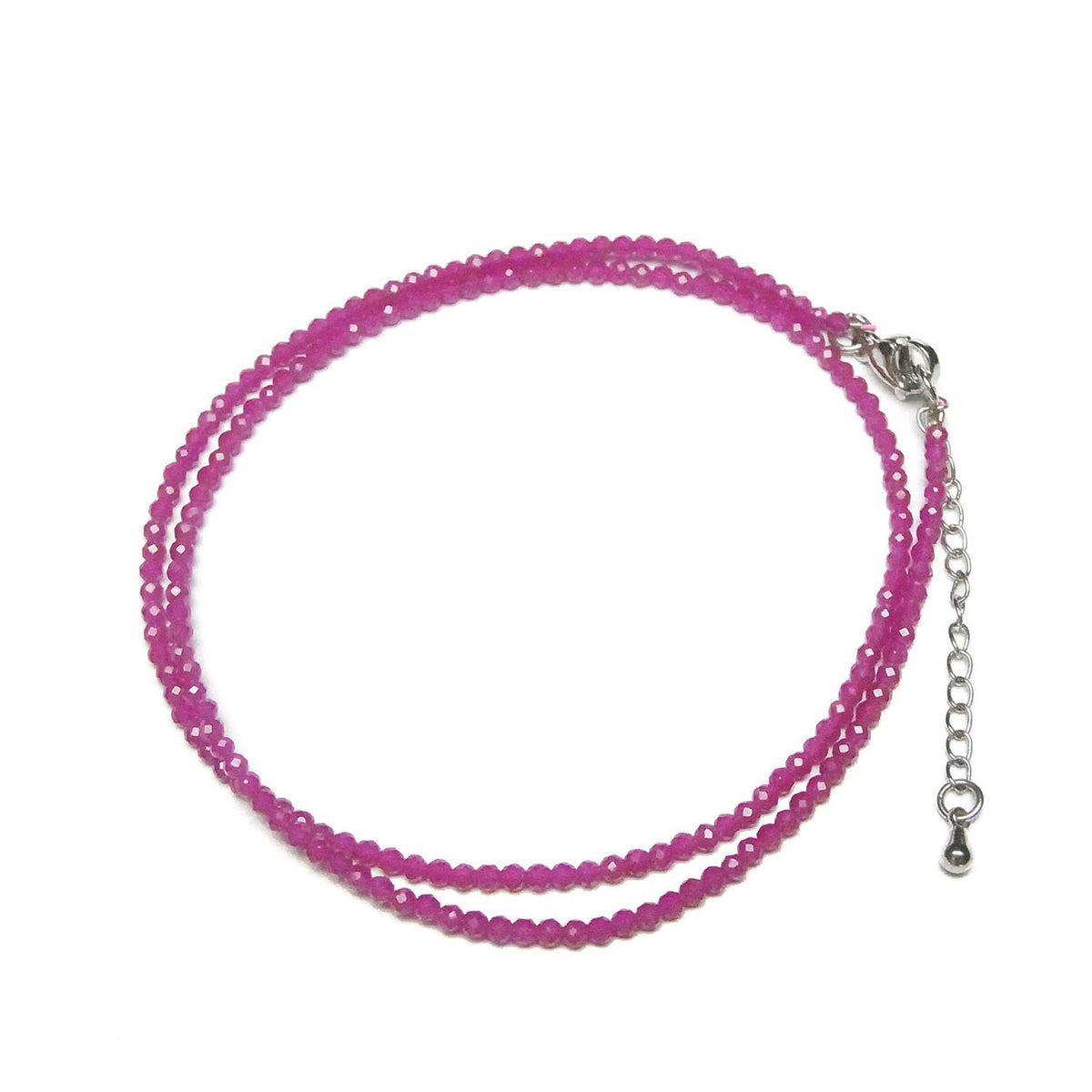 High Quality! Synthetic Ruby AAA Faceted Round 2mm Necklace
