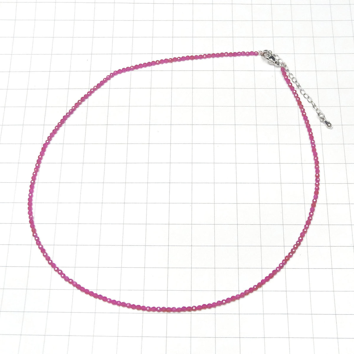 High Quality! Synthetic Ruby AAA Faceted Round 2mm Necklace