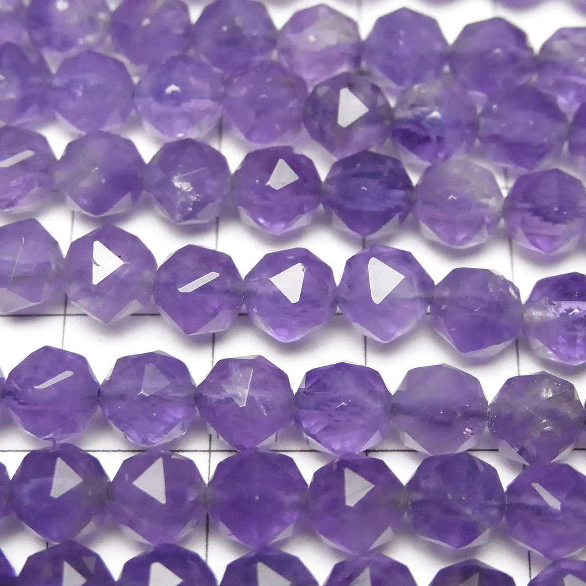 高品質! 紫水晶 AA+ 星形刻面圓珠 6mm 半串或 1 串 (約 15 英寸 / 36 公分)
