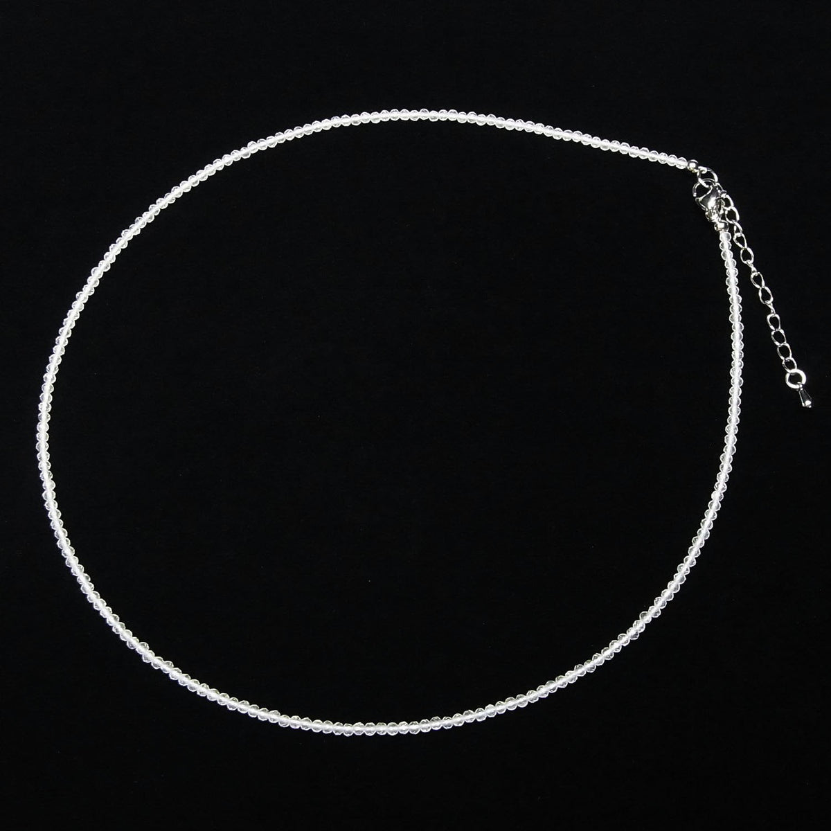High Quality! Crystal Quartz AAA Faceted Round 2mm Necklace