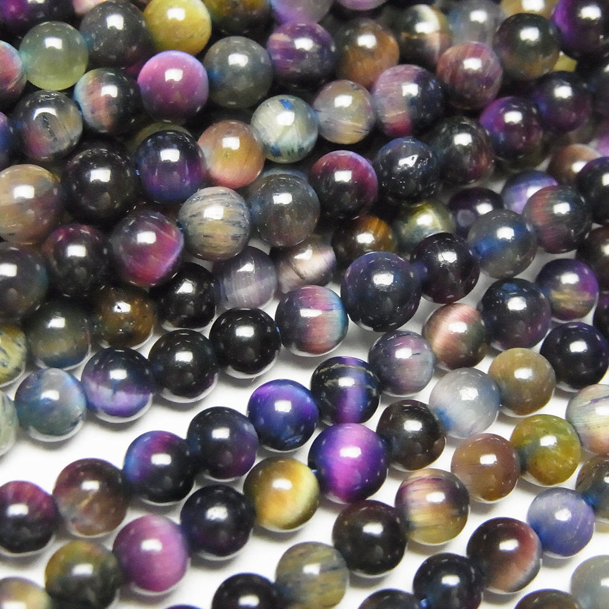Mix Tiger's Eye AAA- Round 4mm 1strand beads (aprx.15inch / 36cm)