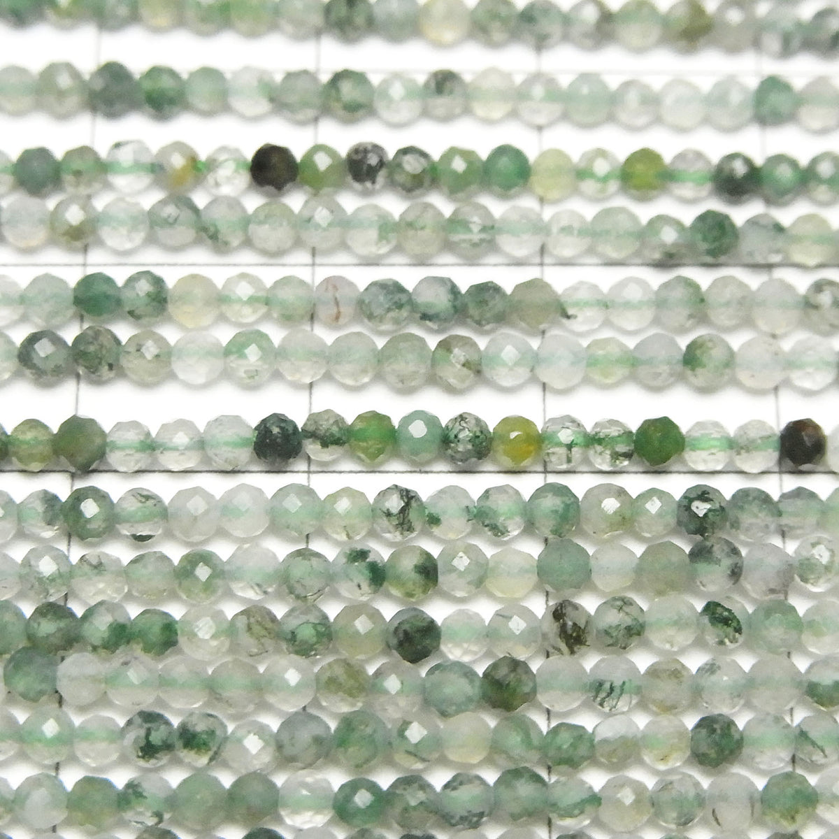High Quality! Moss Agate AAA Faceted Round 2mm 1strand beads (aprx.15inch/37cm)
