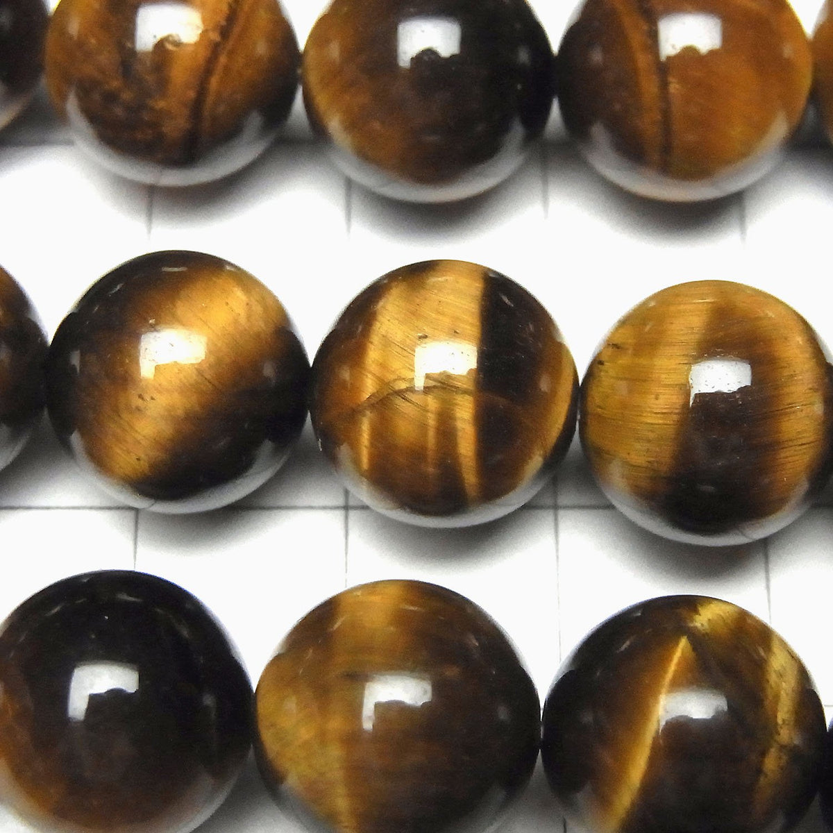 Œil de Tigre Jaune AA++ Rond 12mm en demi-fil ou en fil complet (environ 36 cm/15 pouces)