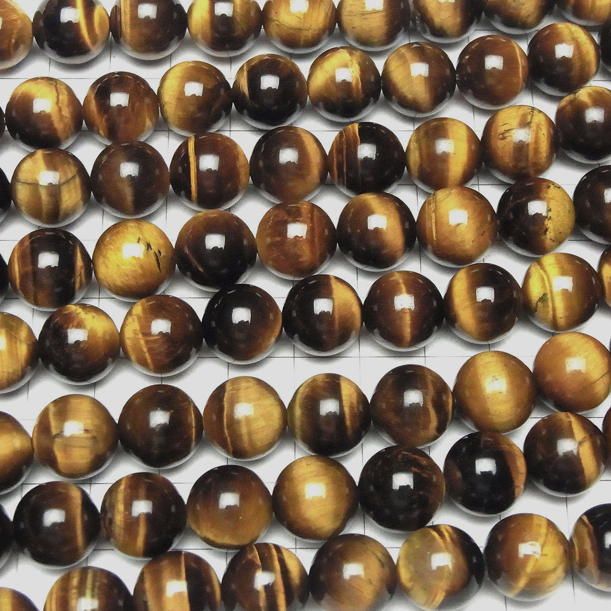 Œil de Tigre Jaune AA++ Rond 12mm en demi-fil ou en fil complet (environ 36 cm/15 pouces)
