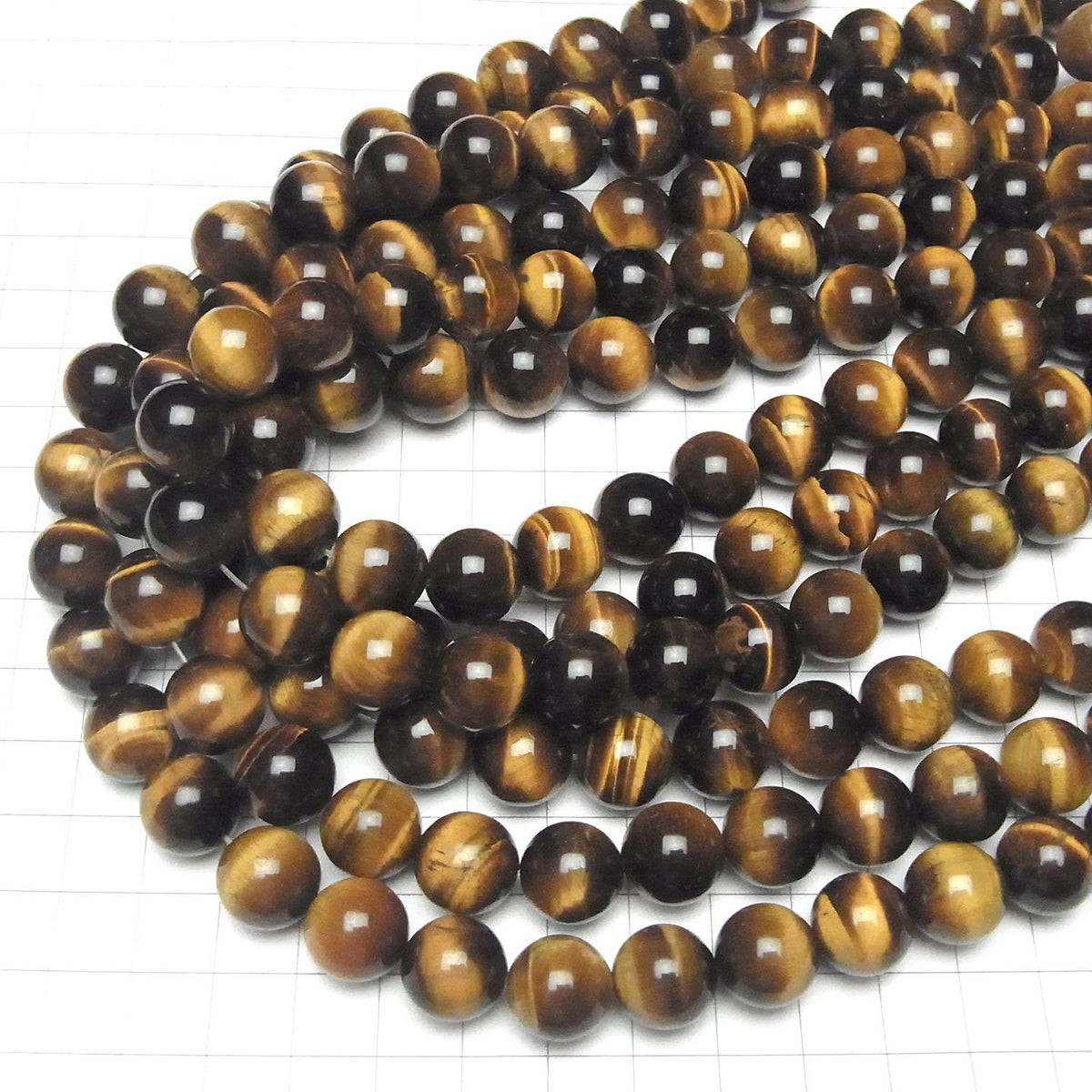 Œil de Tigre Jaune AA++ Rond 12mm en demi-fil ou en fil complet (environ 36 cm/15 pouces)