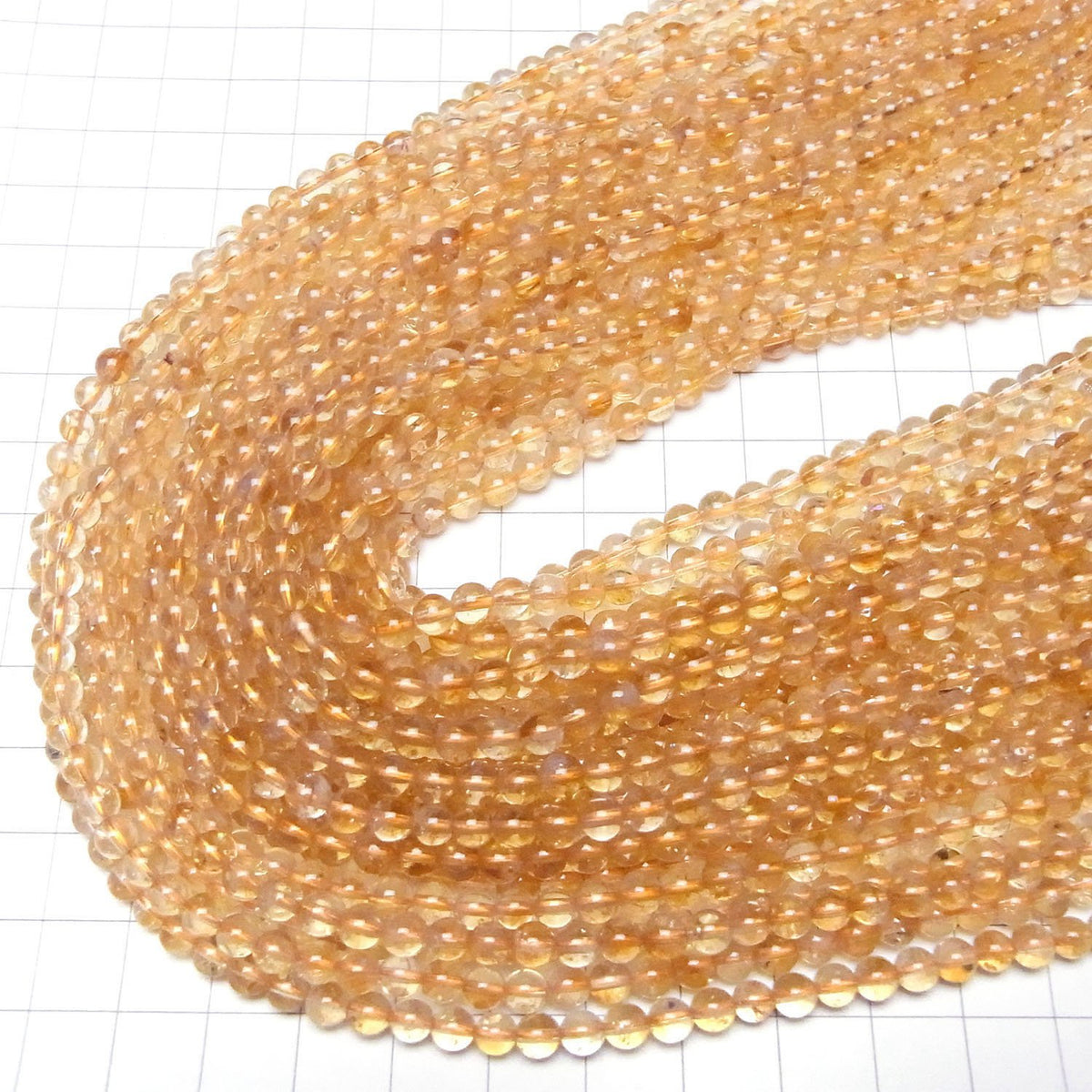 Phantom Citrine AA+ Round 4.5mm 1strand beads (approx. 15 inches/36 cm)