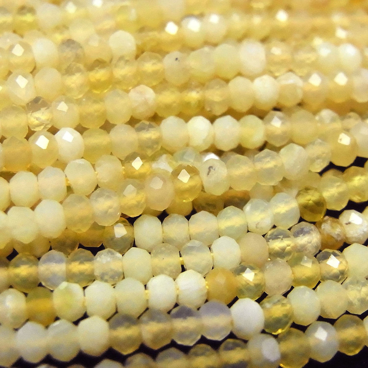 High Quality! Yellow Opal AA++ Faceted Button Rondelle 3.5x3.5x2mm 1strand beads (aprx.15inch / 38cm)