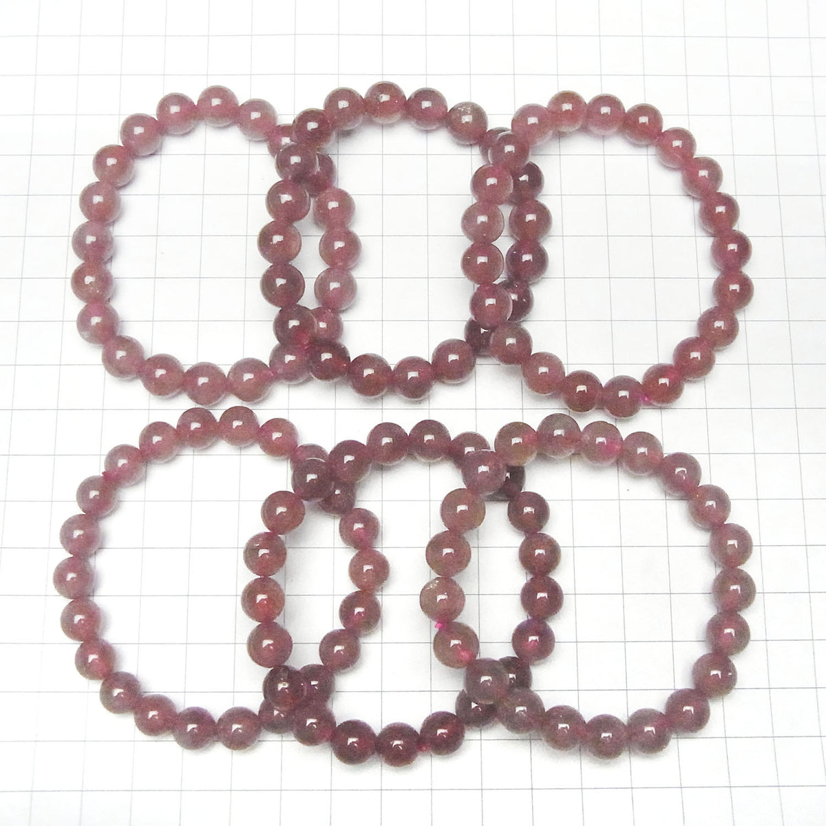 Bracelet en Épidote Rose AA+ Rond 9 mm