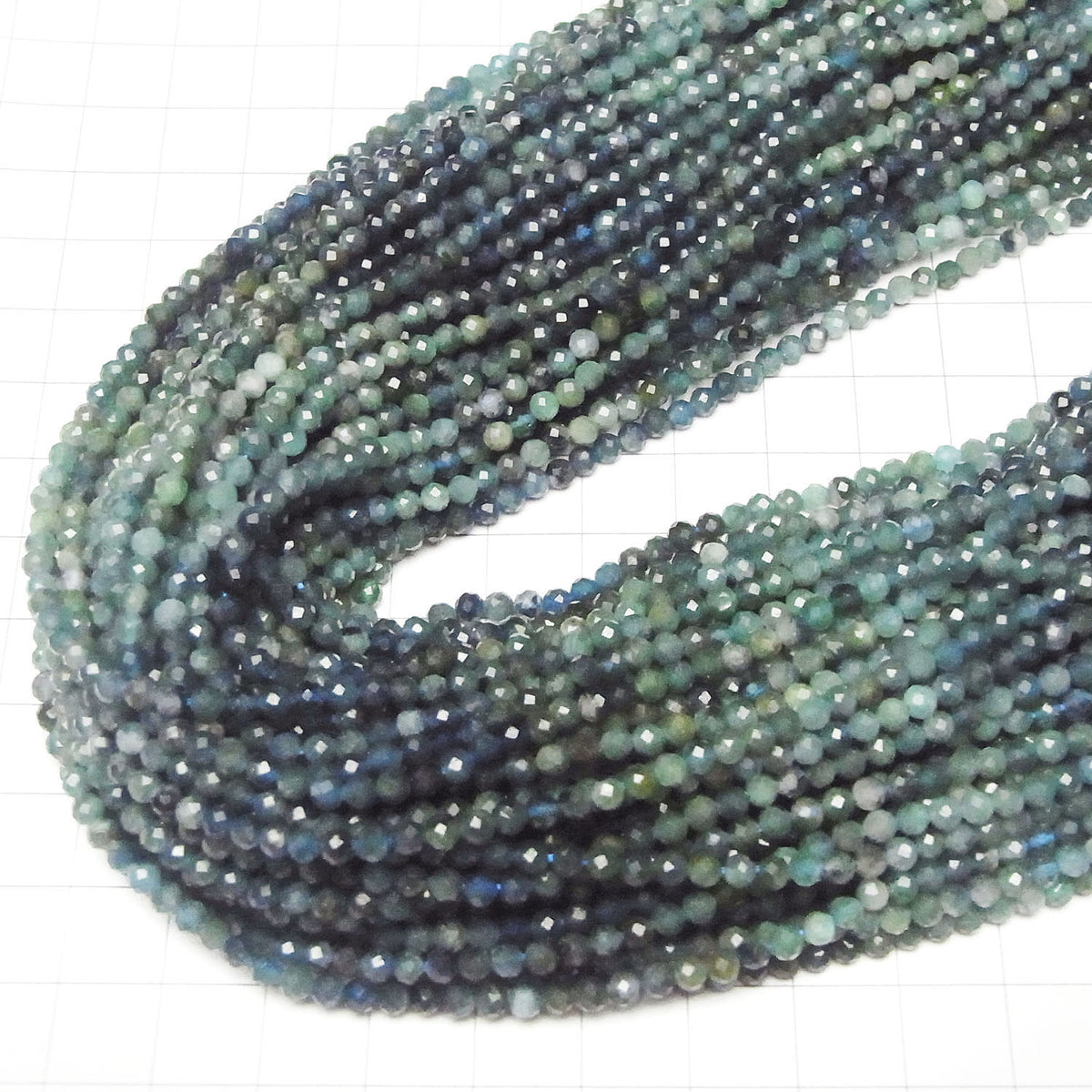 Hochwertig! Indigolit-Turmalin AA+ facettierte Runde 3mm 1Strang Perlen (ca. 15 Zoll/37 cm)