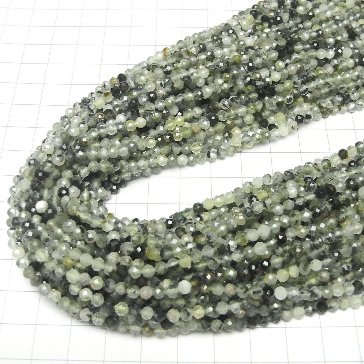 High Quality! Prehnite AA Faceted Round 3mm 1strand beads (aprx.15inch/37cm)