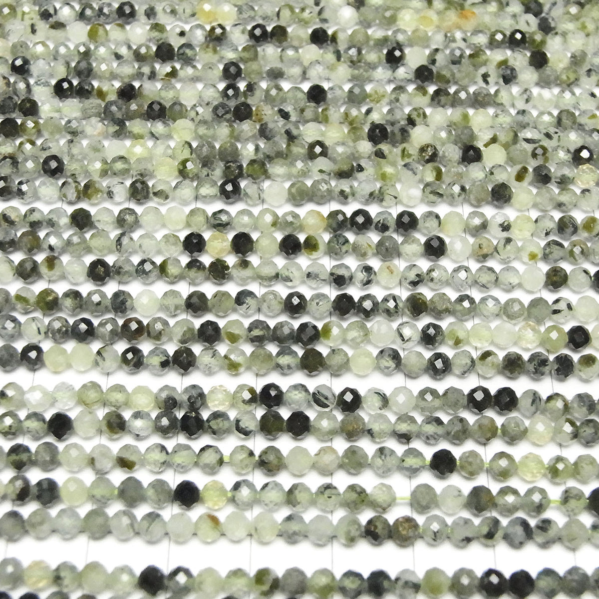 High Quality! Prehnite AA Faceted Round 3mm 1strand beads (aprx.15inch/37cm)