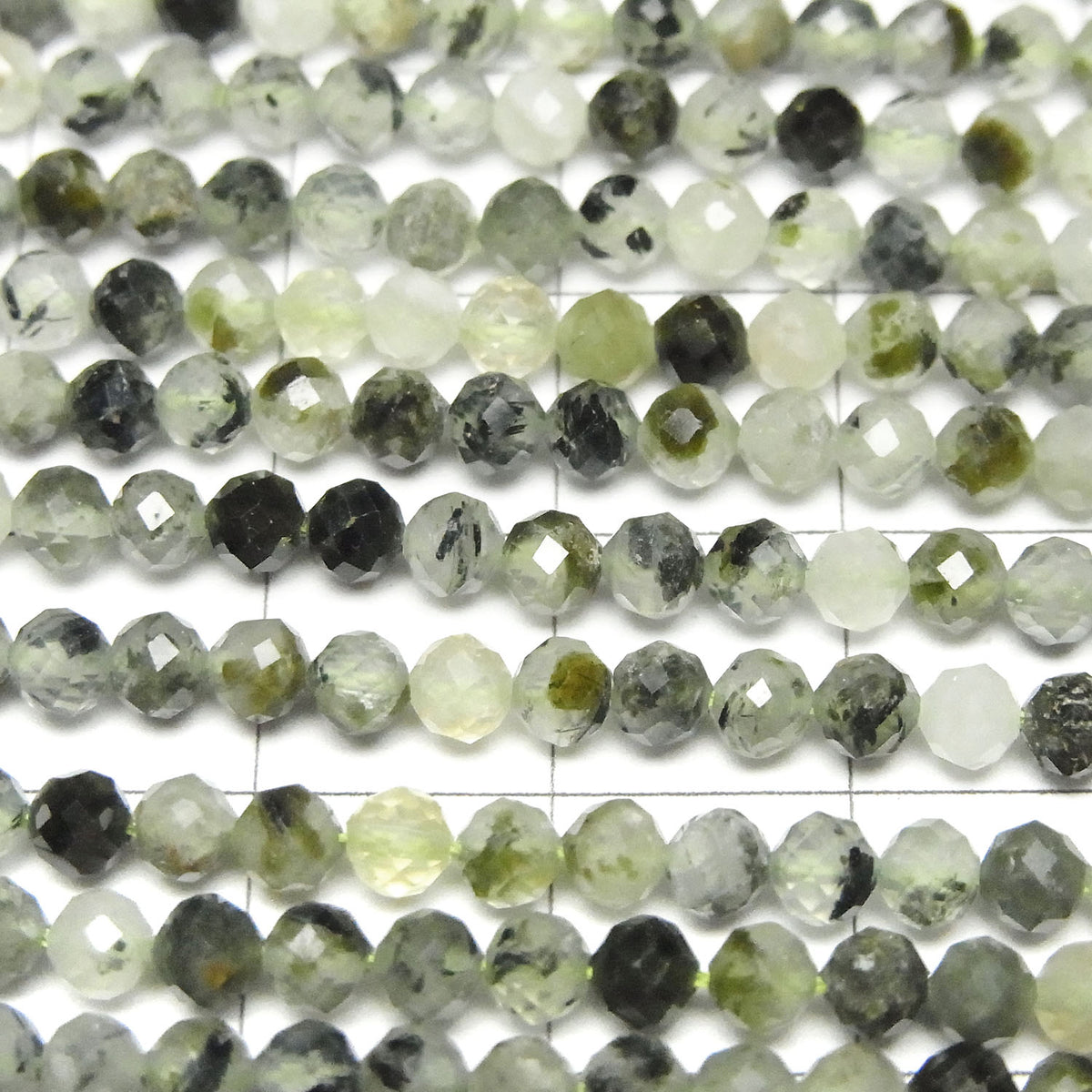 High Quality! Prehnite AA Faceted Round 3mm 1strand beads (aprx.15inch/37cm)