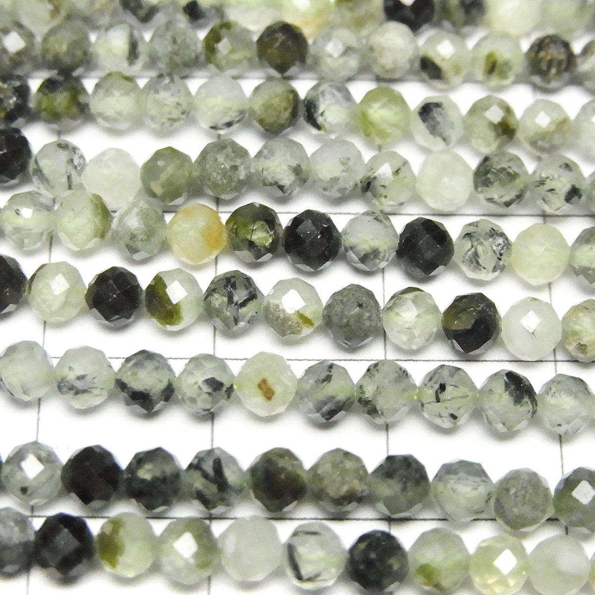 High Quality! Prehnite AA Faceted Round 3mm 1strand beads (aprx.15inch/37cm)