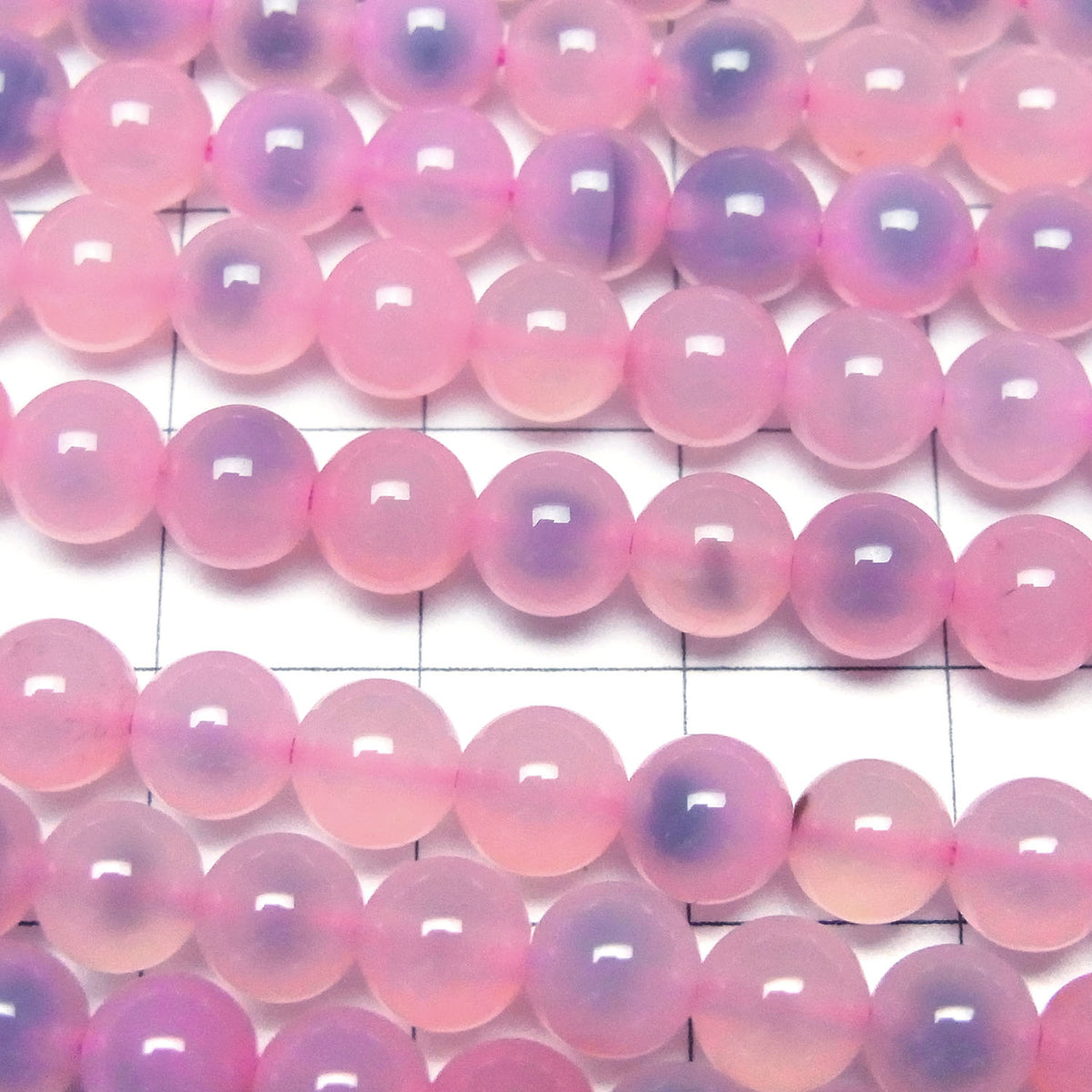 粉紅色木薯瑪瑙圓珠 6mm 1串珠子 (約14英吋/35公分)