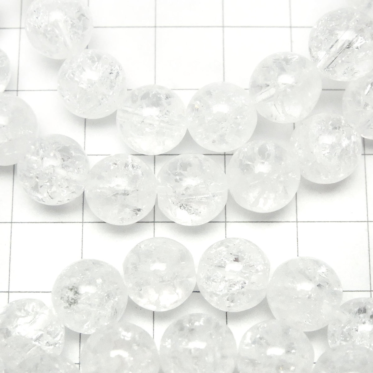 Cracked Crystal Quartz Round 10mm Bracelet